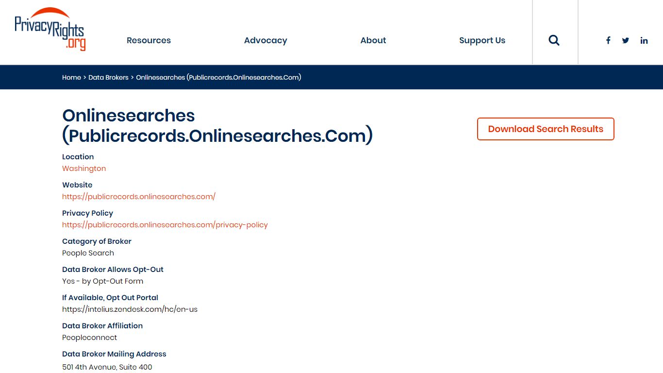 Onlinesearches (Publicrecords.Onlinesearches.Com) | Privacy Rights ...